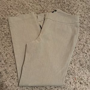 Khaki straight leg trouser pant.